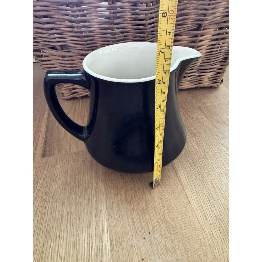 Hall Pitcher Antique Vintage Minimal Black White Cottage 625 Farm Farmhouse Deco